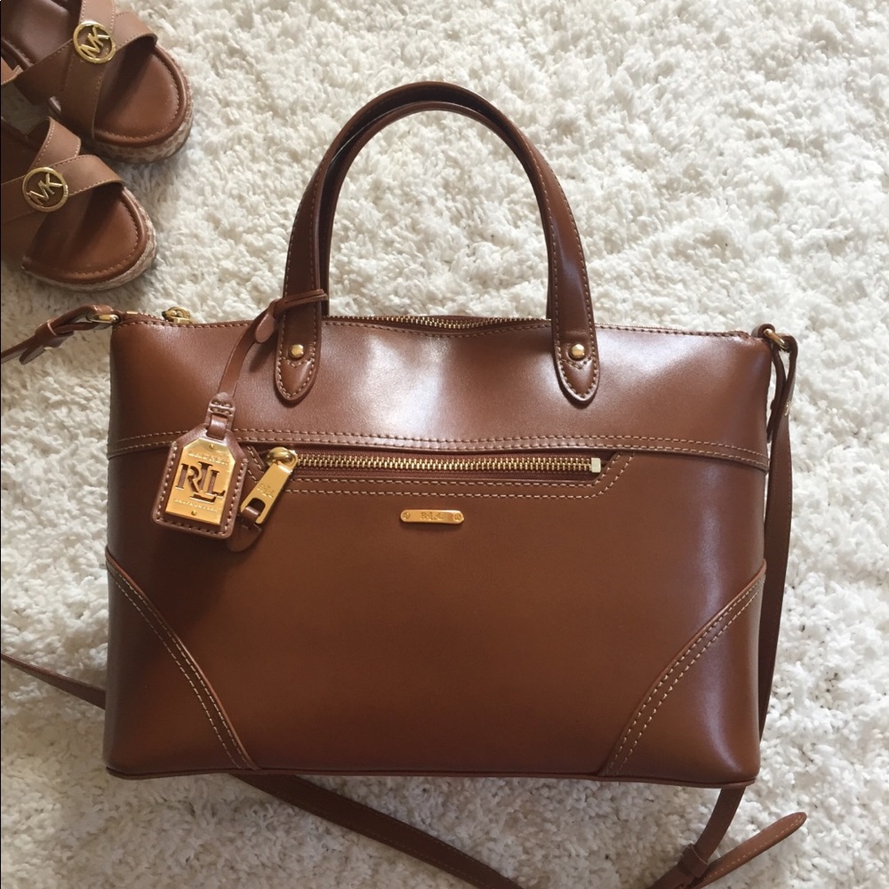 Ralph Lauren Ashwell satchel in bourbon